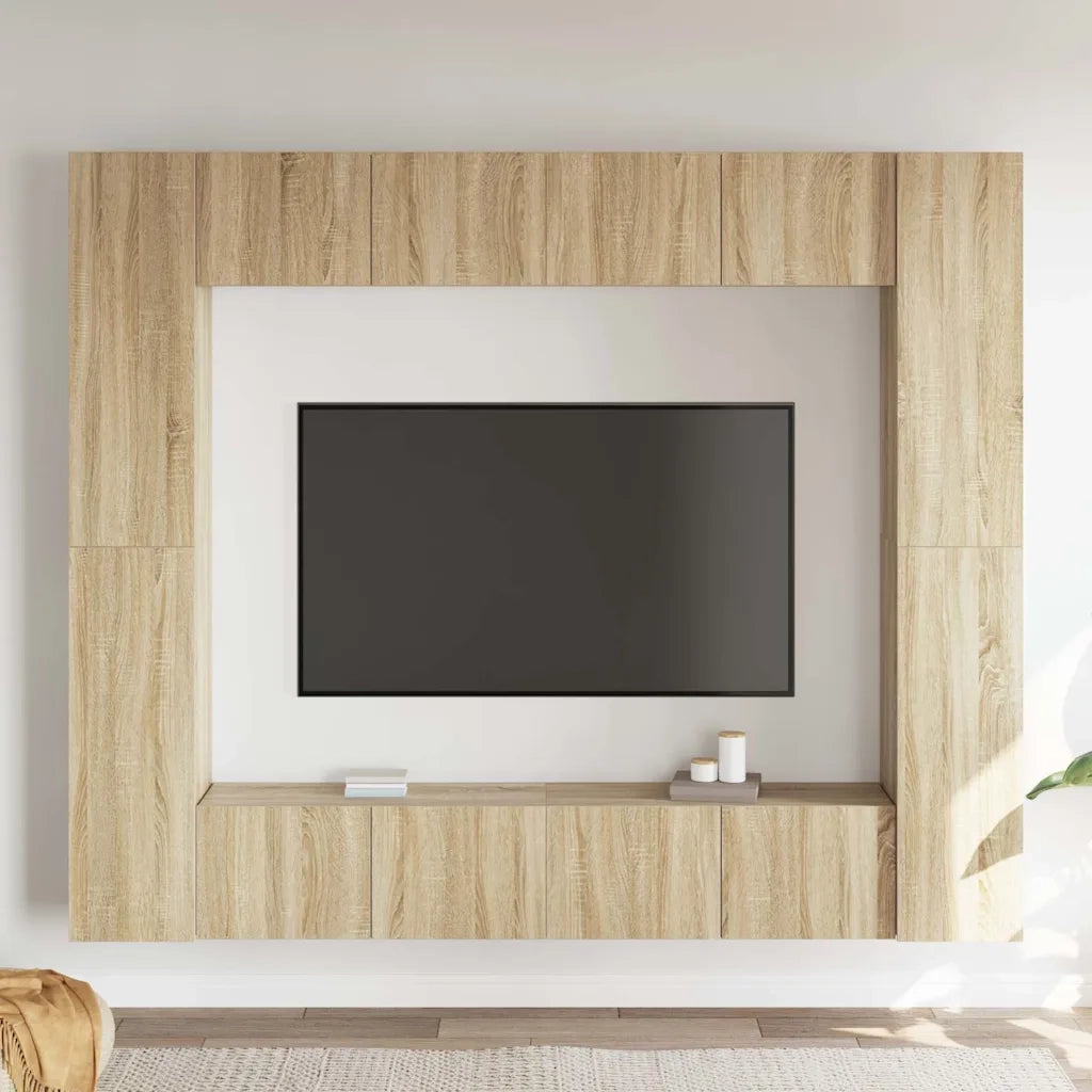 Set Porta TV 8 pz Rovere Sonoma in Truciolato cod mxl 11717