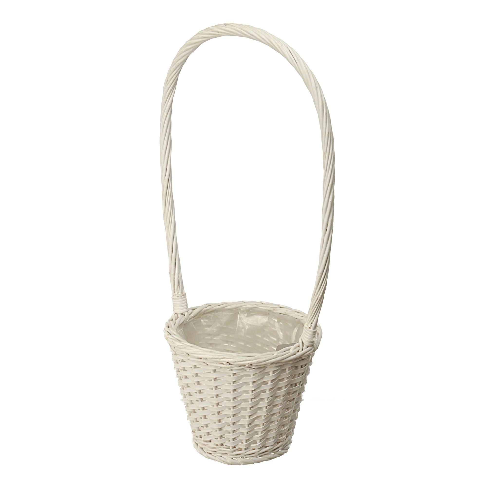Set 3 Cesti in Materiale Rattan Willow con Manico H 55 cm
