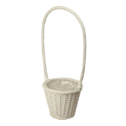Set 3 Cesti in Materiale Rattan Willow con Manico H 55 cm