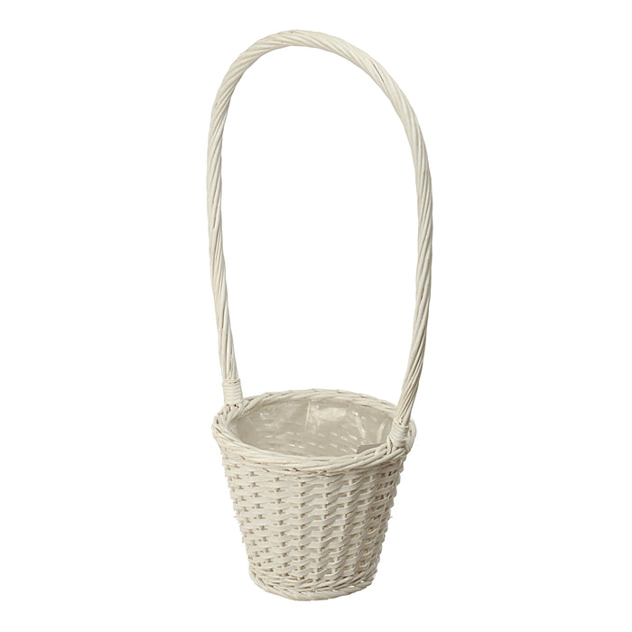 Set 3 Cesti in Materiale Rattan Willow con Manico H 55 cm