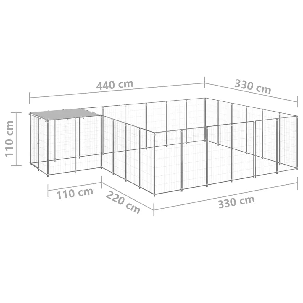 Gabbia per Cani Argento 12,1 mÂ² in Acciaio   cod mxl 48576