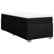 Letto singolo | Letto per adulti | Giroletto a Molle con Materasso Nero 80x200 cm inTessuto
