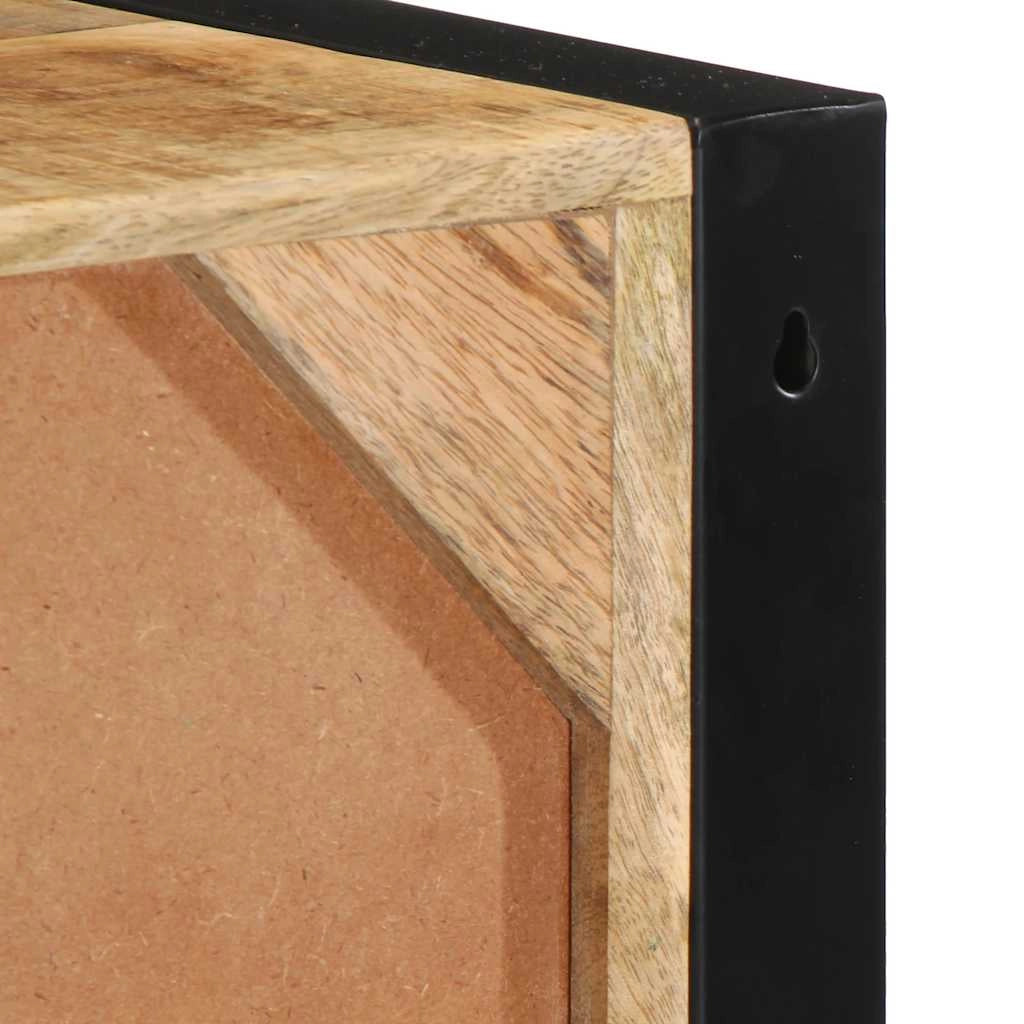 Pratico mobile porta TV da parete con contenitore 80 x 30 x 25 cm in legno massello di mango grezzo 02_0057661