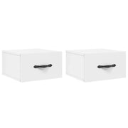Set di 2 Comodini | Armadio da Notte | Mobiletto da notte a Muro Bianchi 35x35x20 cm