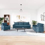 vidaXL Set di Divani 4 pz con Cuscini Blu in Velluto