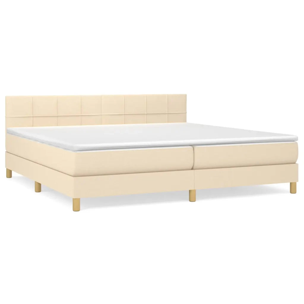 Giroletto a Molle con Materasso Crema 200x200 cm in Tessuto 3140646