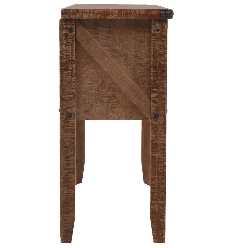 Tavolo Consolle | Tavolo d'Ingresso in Massello di Abete 131x35,5x75cm Marrone