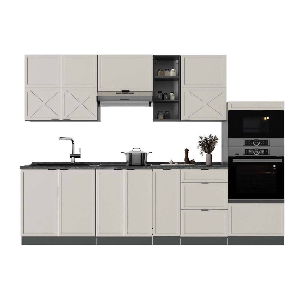 Cucina componibile Fame-Line GrigioBeige/Antracite 280 cm, PL Antracite Vicco