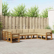 Set di divani da esterno con cuscino 10 pcs Naturale e Beige