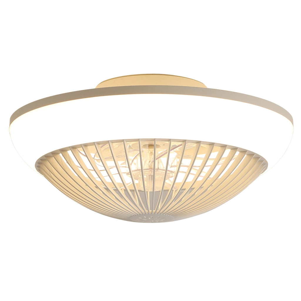 Ventilatore da soffitto con luce LED dimmerabile e RGB in ABS bianco