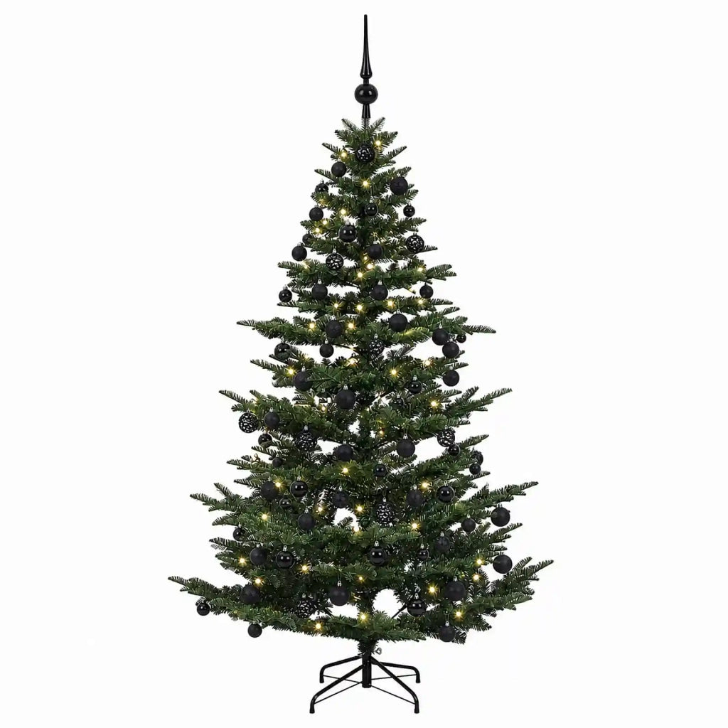Albero di Natale artificiale con palline 210 cm 300 LED 3466389