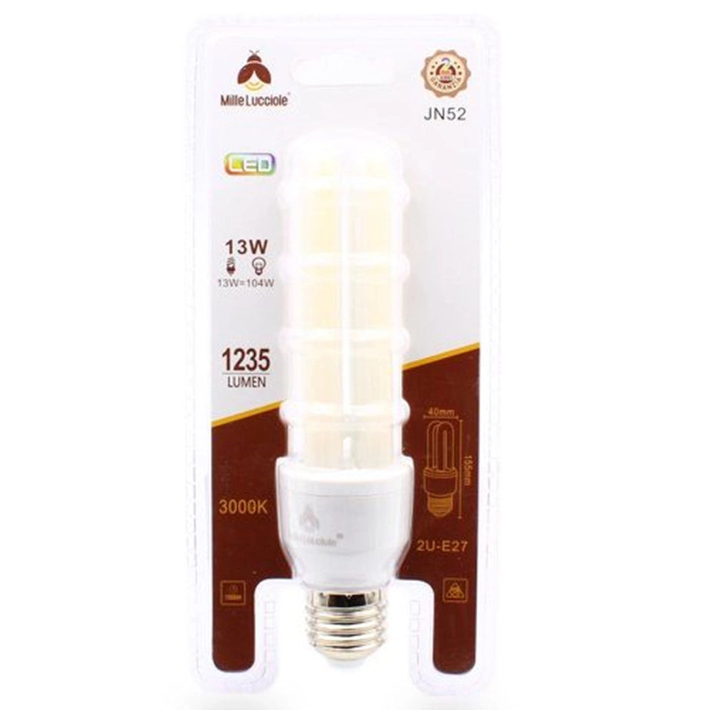 Trade Shop - Lampadina Led E27 13w 2u Tubolare Opaca Luce Calda 3000k Naturale 4000k Fredda 6500k -