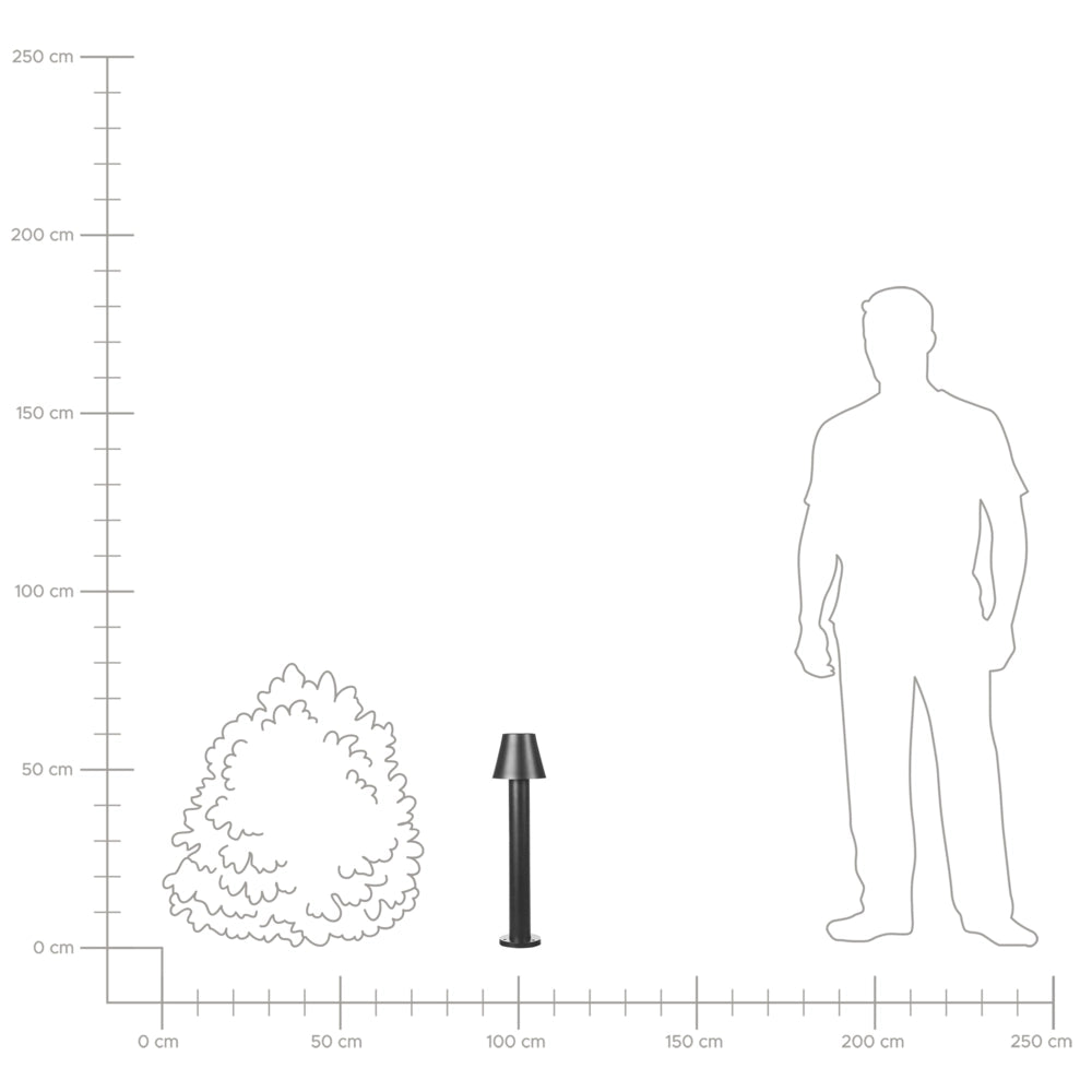 Dissuasore di luce in alluminio nero 60 cm LED Lampada per sentieri Illuminazione esterna del giardino Design moderno