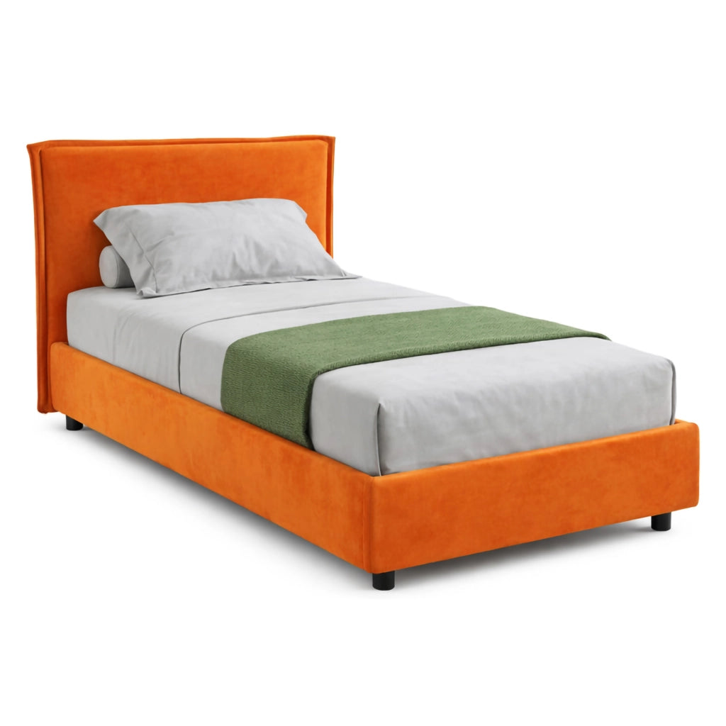 Brozolo, Letto Singolo Materasso Incluso Made in Italy, Arancione