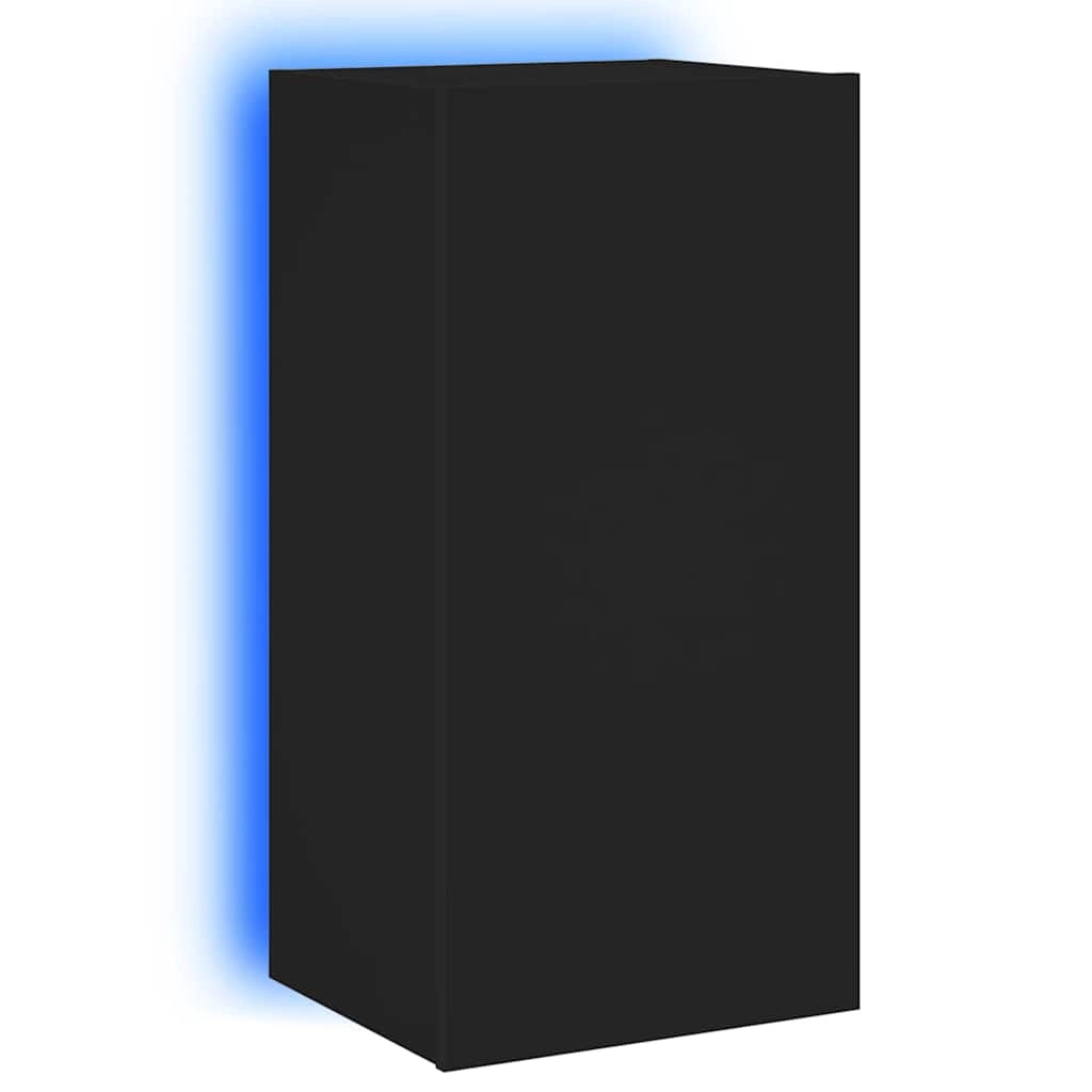Mobile TV a Parete con Luci LED Nero 40,5x35x80 cmcod mxl 86197