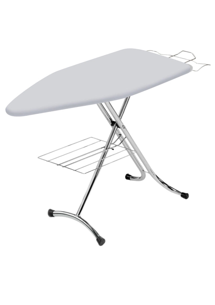 Asse da Stiro Prestige Profi 123x48 cm Salvaspazio Altezza Regolabile Ampia Area di Stiratura e Ripiano Sottostante
