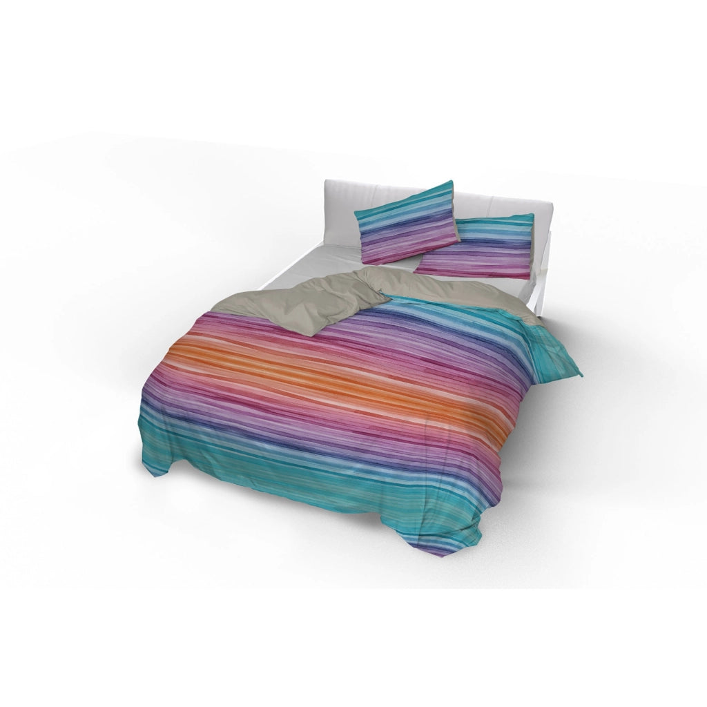 Copripiumino Matrimoniale con Stampa sul Sacco e Federe Doubleface Rainbow