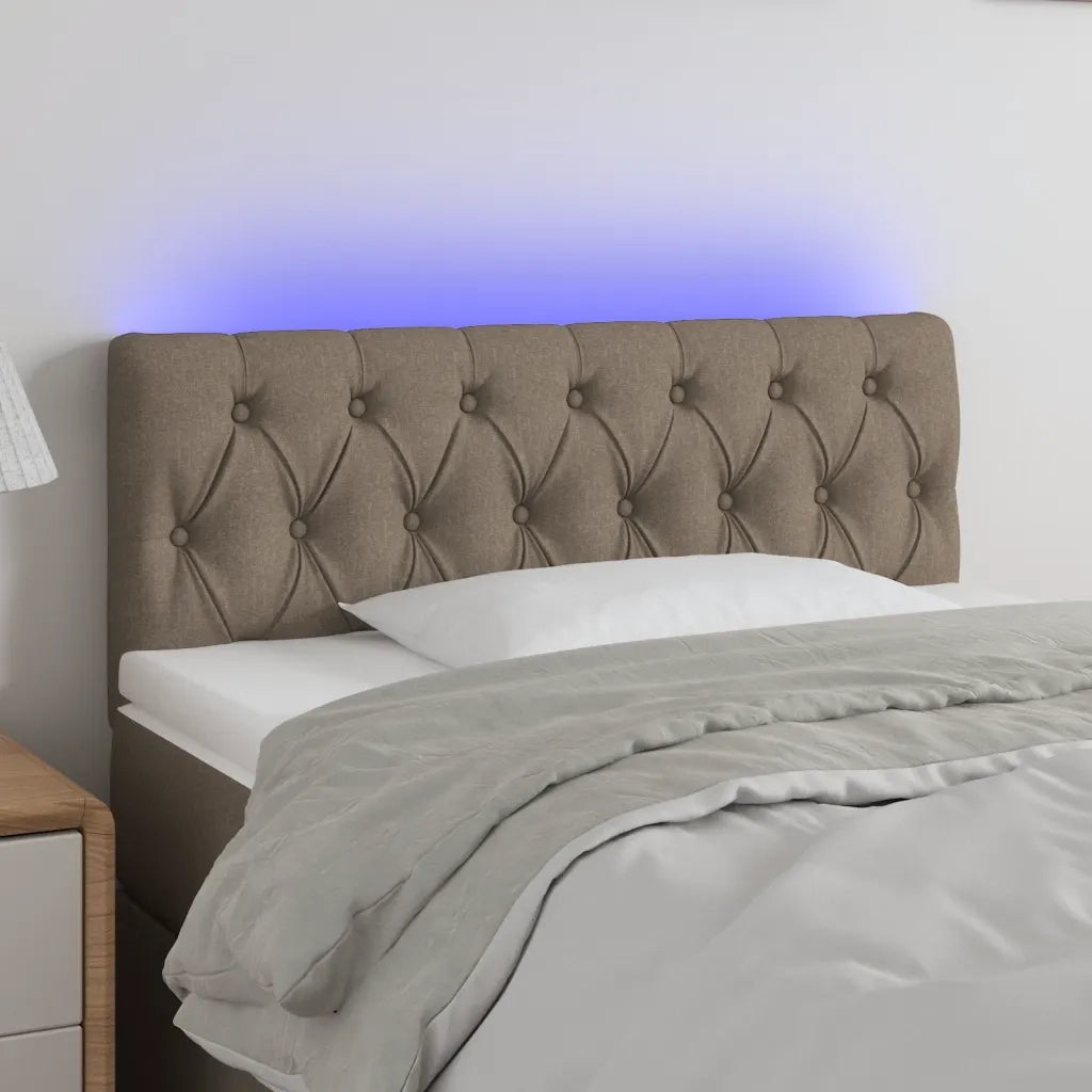 Testiera a LED-Testata con LED Tortora 90x7x78/88 cm in Tessuto