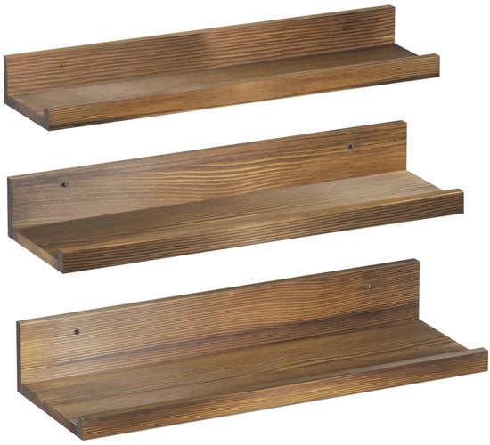 Set di assi da parete in legno, pannello da parete U a tre pezzi, assi da parete in legno appese, pannello da parete rustico per soggiorno, camera da letto, cucina, bagno, ufficio