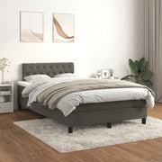 Giroletto a Molle con Materasso Grigio Scuro 120x200 cm Velluto cod mxl 63220