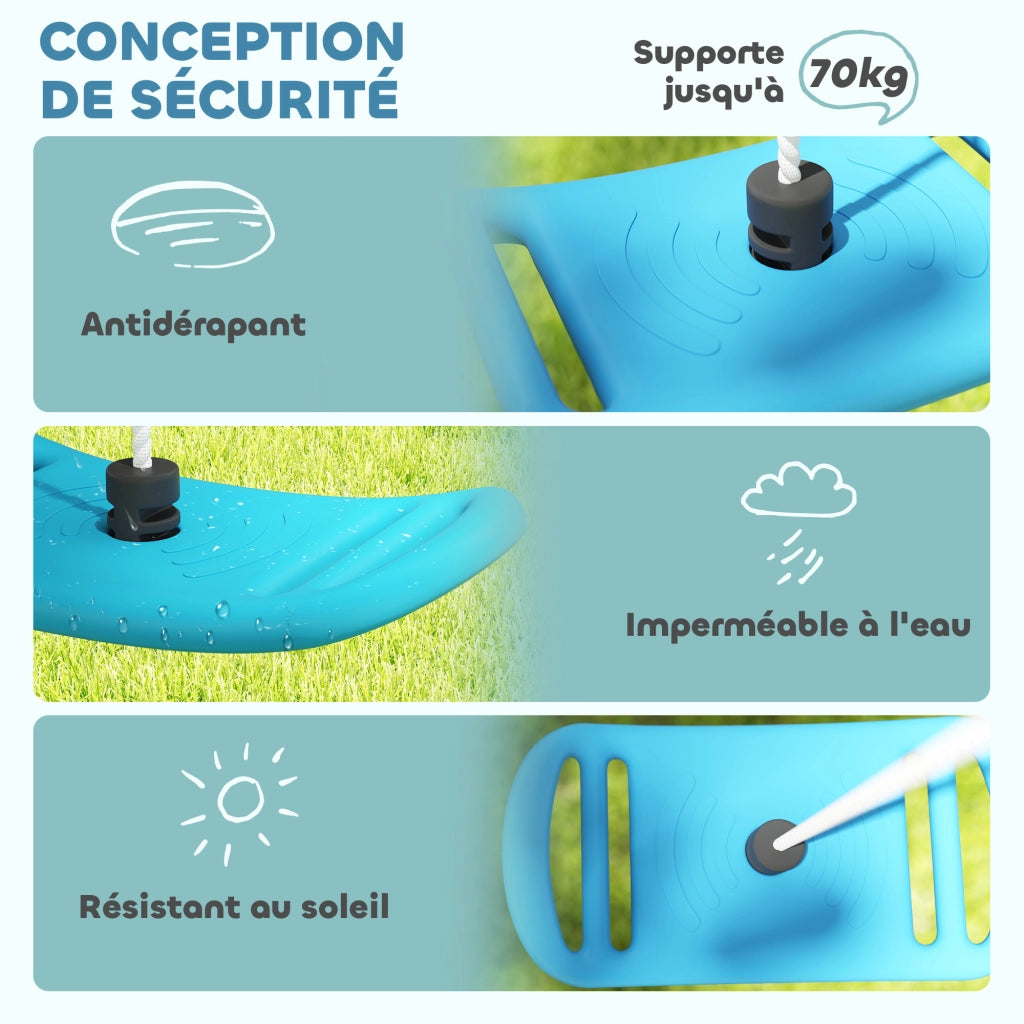 Altalena per bambini ¨C zephmum ¨C blu, max 70 kg, corda regolabile