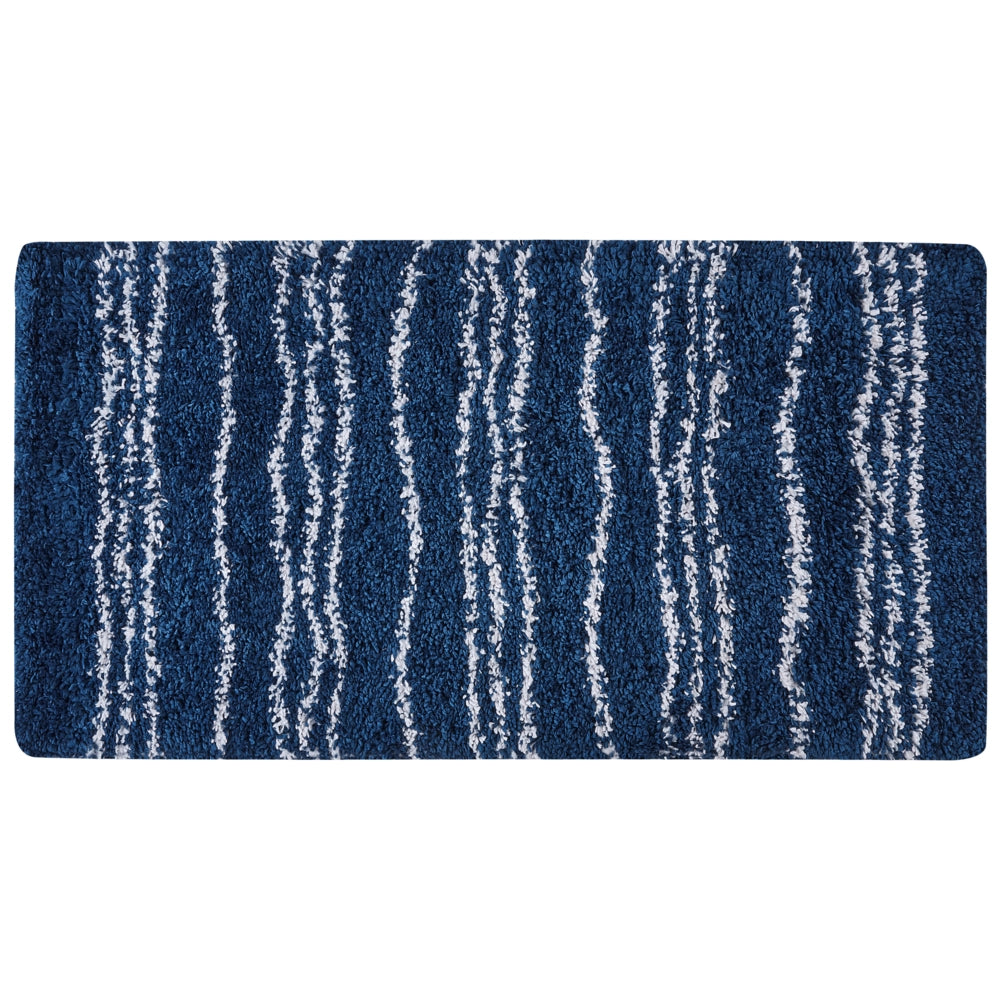 Tappeto polipropilene blu bianco 80 x 150 cm a strisce soggiorno camera da letto