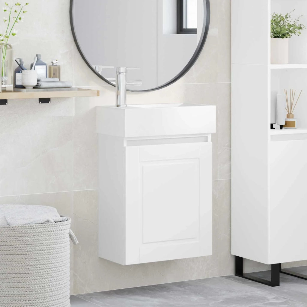 Mobile bagno con rubinetto Bianco 45,5 x 22,5 x 84 cm 889501