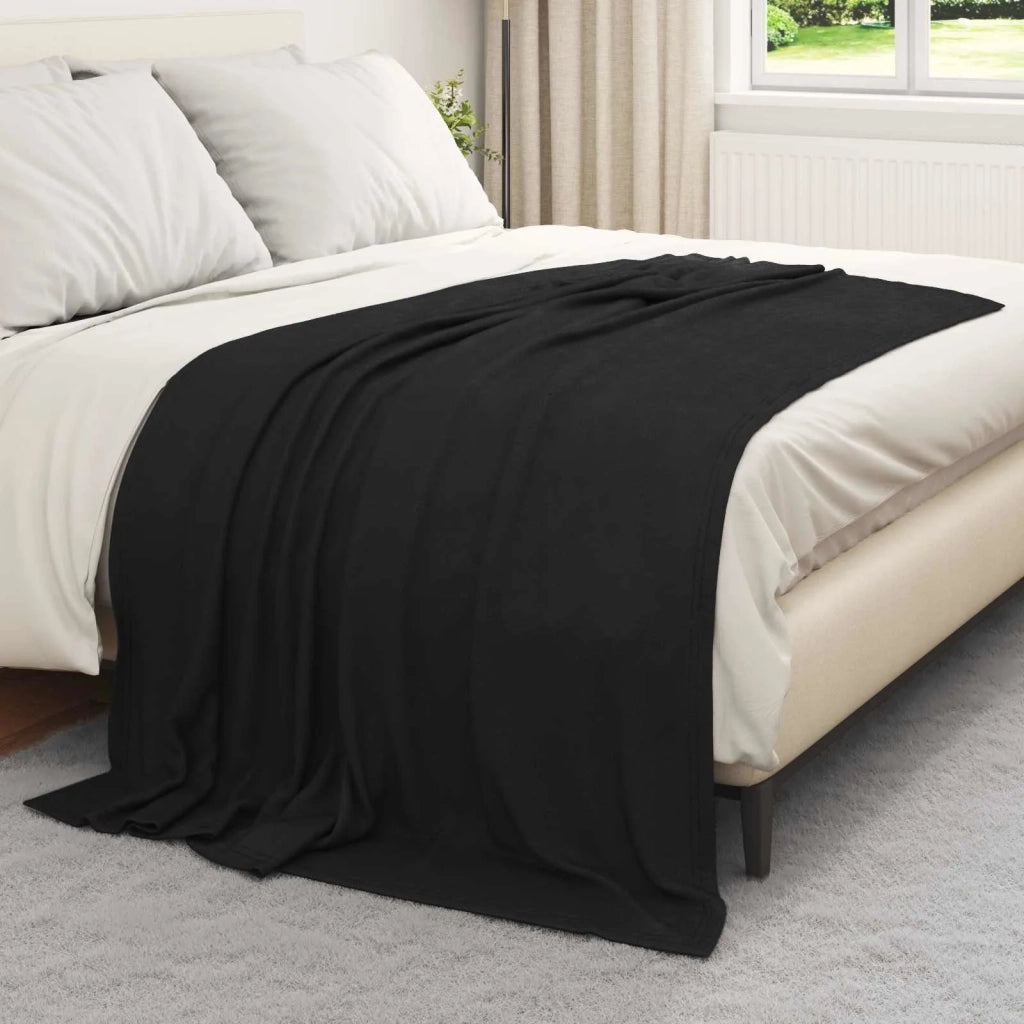 Coperte da Pile 6 pz Nero 200 x 150 cm Panno