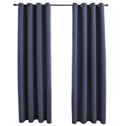 Tende Oscuranti | Tende Blackout con Anelli in Metallo 2 pz Antracite 140x225 cm