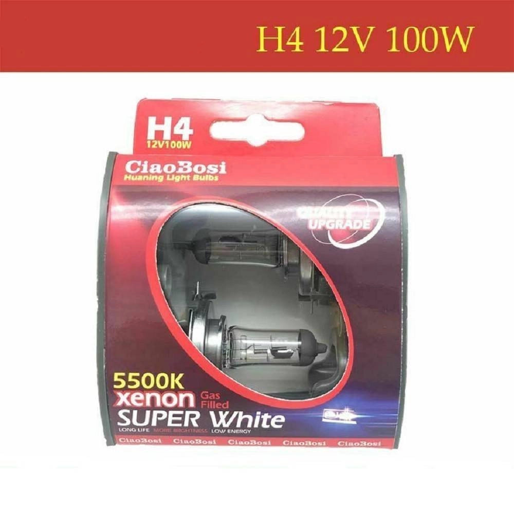 Trade Shop - Coppia Lampadine Lampade Auto Moto Xenon H4 12v 100 Watt 5500k C-6282 -