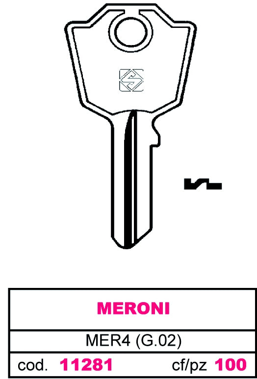 Silca CHIAVE ASC MER4 (G.VAC 0) MERONI 20.00 pz