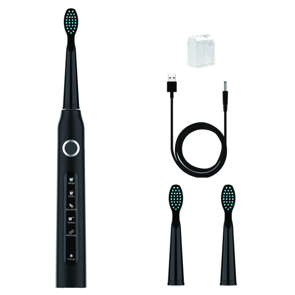Spazzolino elettrico sonico ricaricabile 40000 movimenti/min, 5 modalità pulizia con timer 2 minuti e USB - Sogo