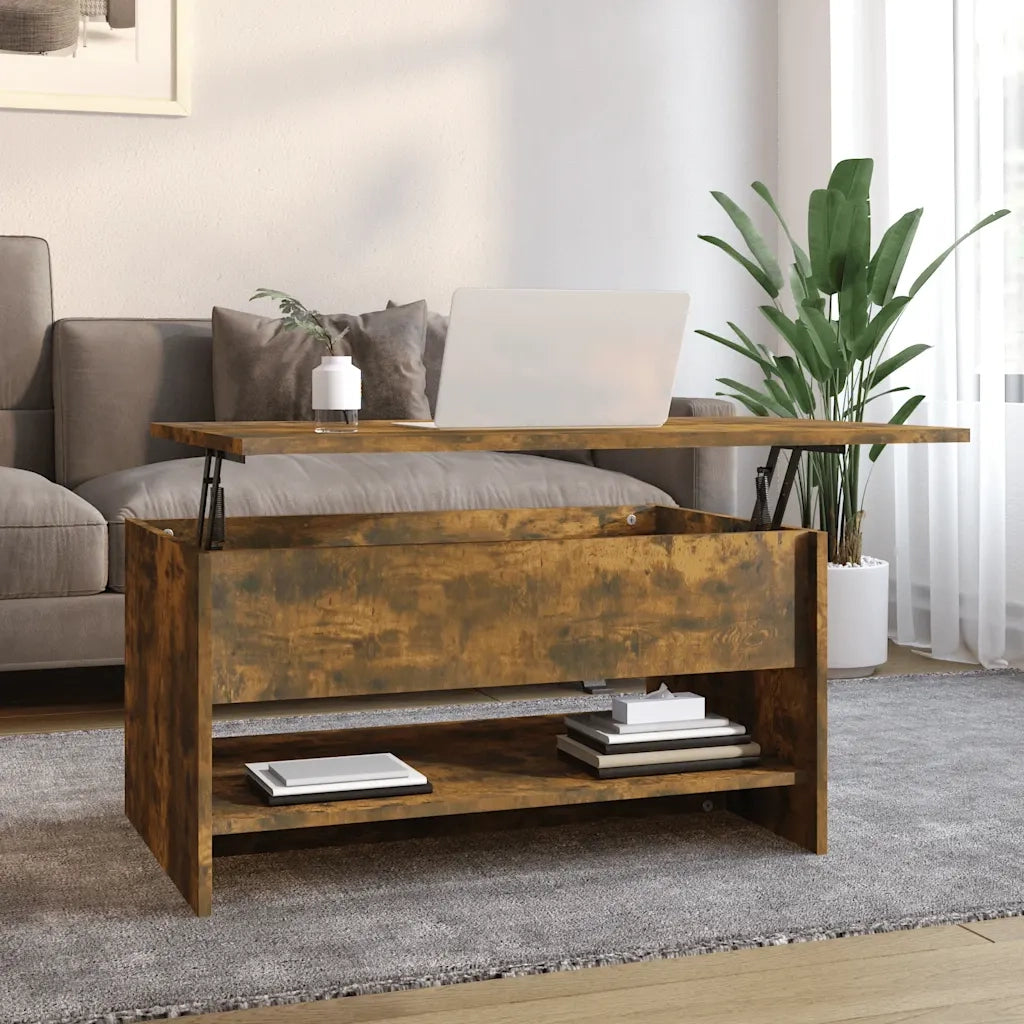 Tavolino da Salotto-Tavolino da soggiorno-Tavolo Rovere Fumo 80x50x40 cm Legno Multistrato 253090