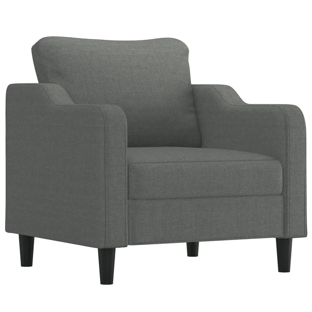 vidaXL Set di Divani 4 pz con Cuscini Grigio Scuro in Tessuto