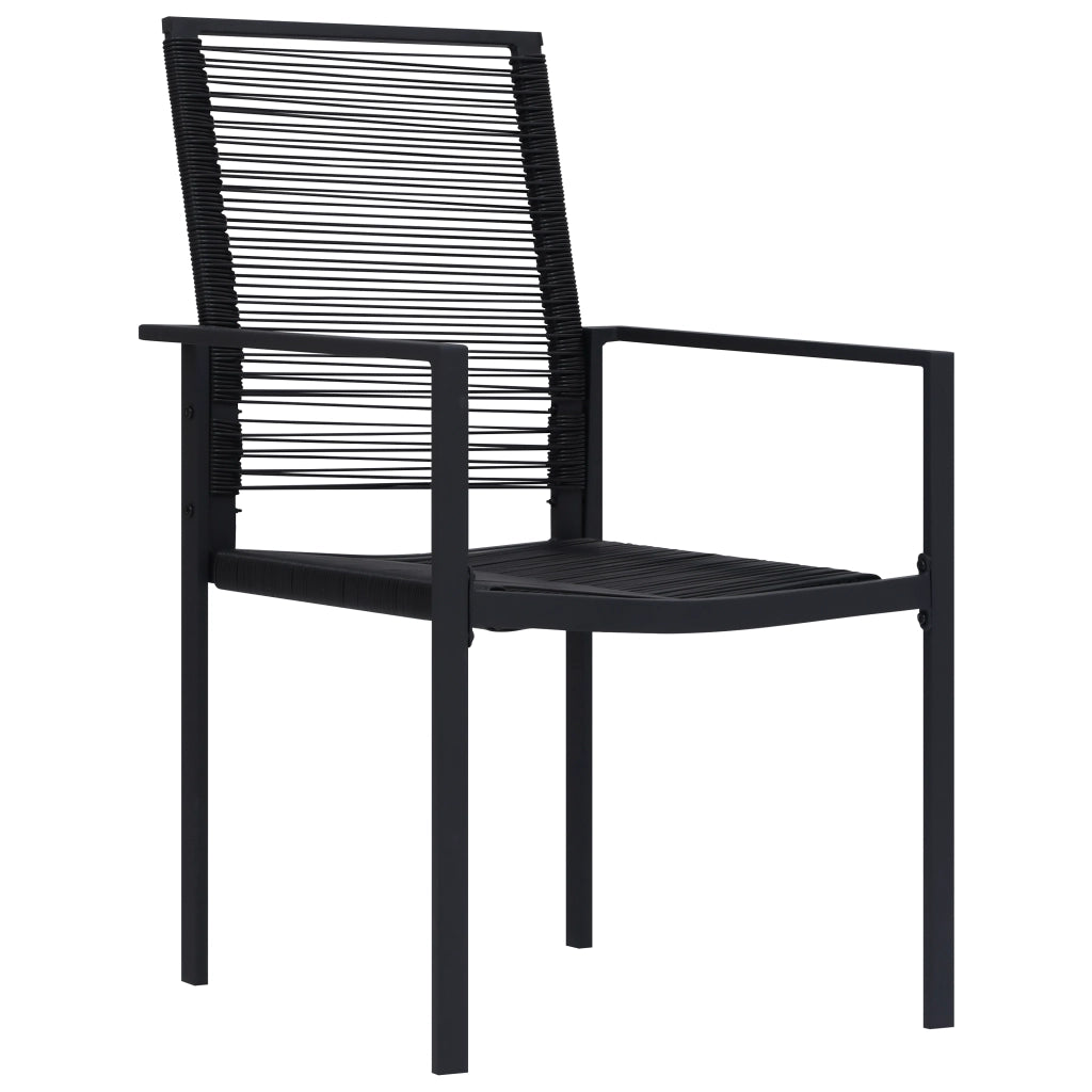 Set da pranzo giardino a 7 pezzi Nero Rattan PVC