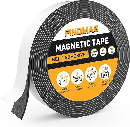 Tape autoadesivo magnetico per hobby e organizzazione - Strisce magnetiche flessibili 3m x 2,5cm x 2mm