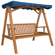 Dondolo da Giardino 3 Posti in Legno con Baldacchino 210x 130x 185cm