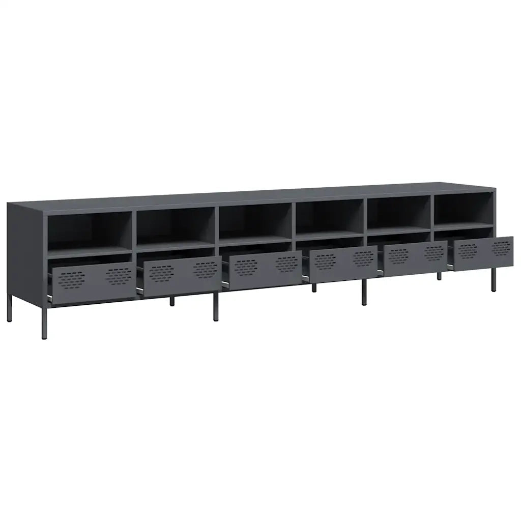Mobile TV Antracite 202x39x43,5 cm Acciaio Laminato a Freddo 3307157