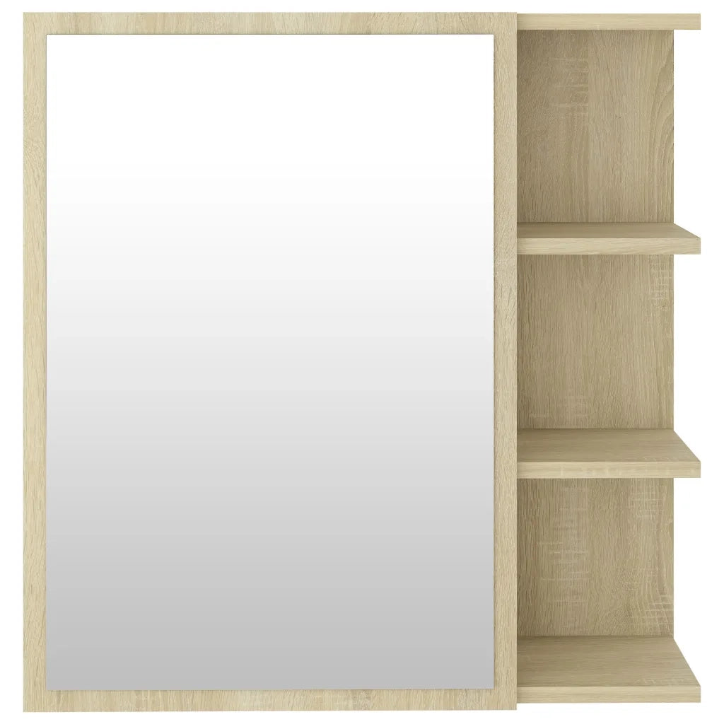 Mobile bagno con specchio-Armadietto a Specchio da Bagno-Mobile bagno con specchio Rovere Sonoma 62,5x20,5x64Multistrato