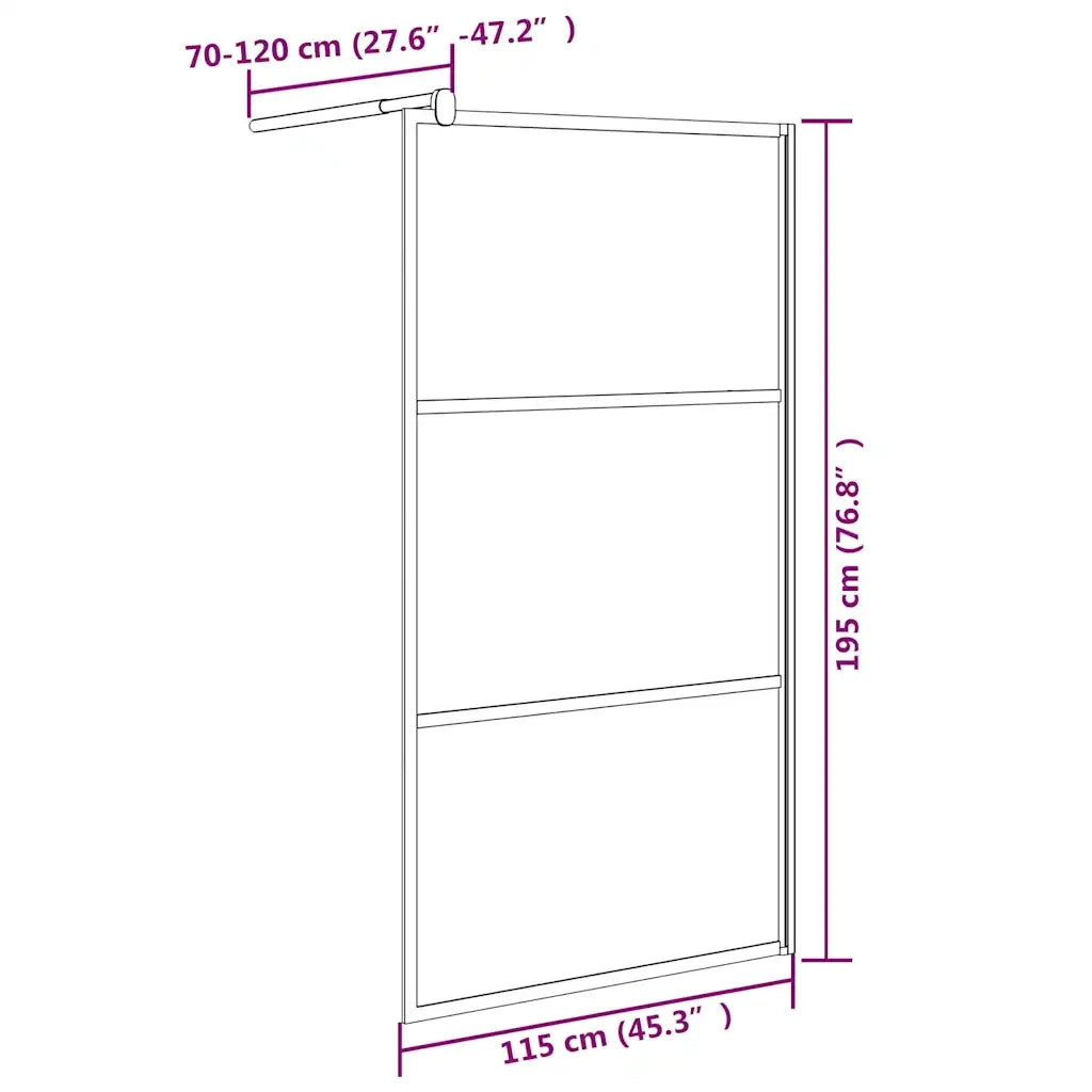 Parete Doccia Walk in 115x195 cm Vetro ESG e Design Pietre Nero CFW5546882