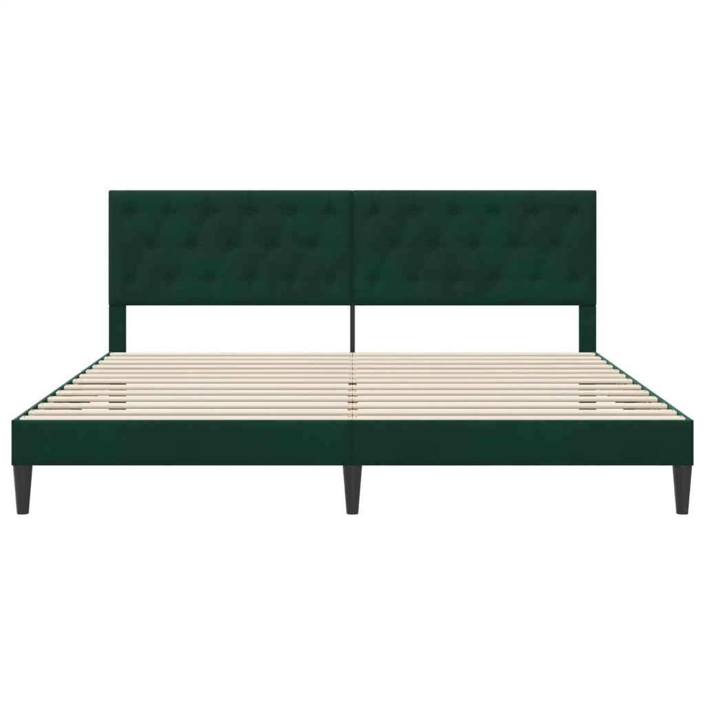 Struttura del letto Verde Scuro 200 x 200 cm Velluto 42027687