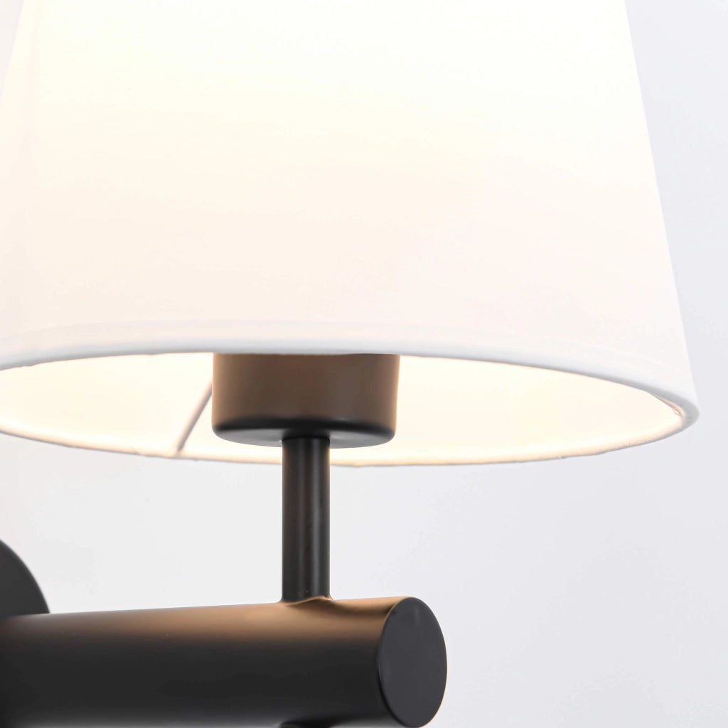 Applique Tivoli nera paralume bianco E27 40W LightPrestige