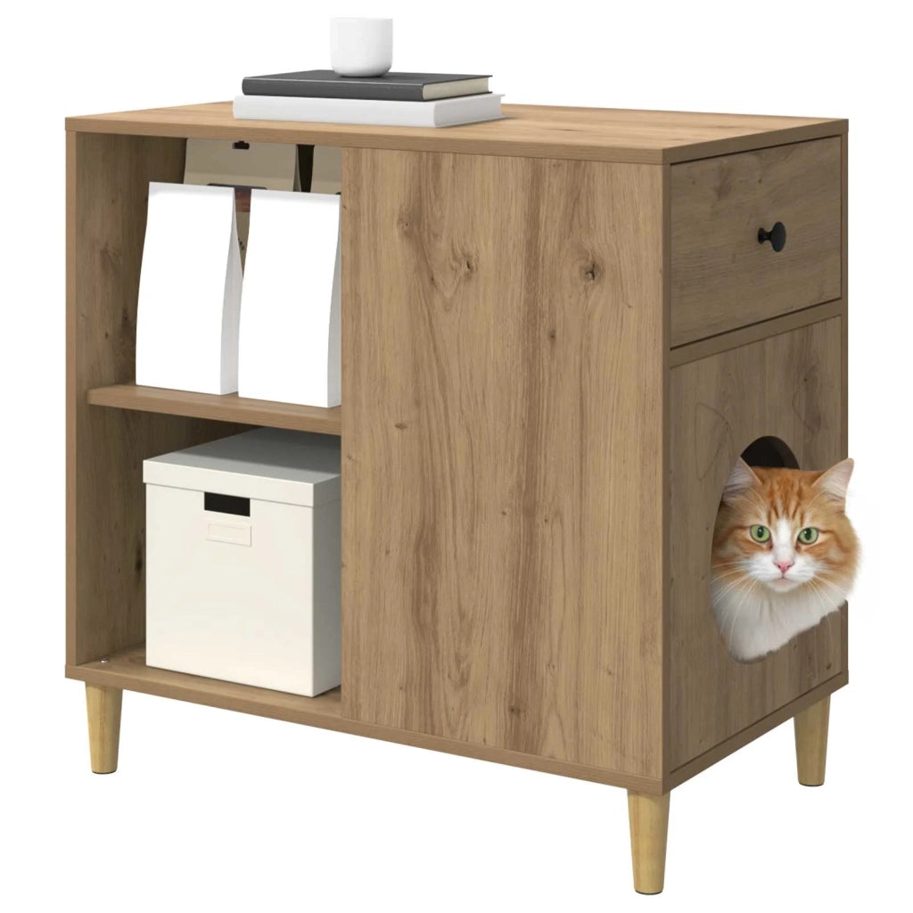 Casa per Gatti Rovere Artigianale 72 x 42.5 x 70 cm 8000688
