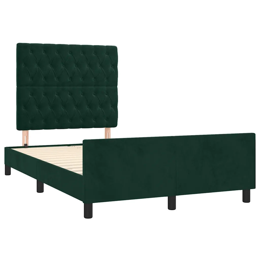 Giroletto senza Materasso Verde Scuro 120x190 cm Velluto 3270599
