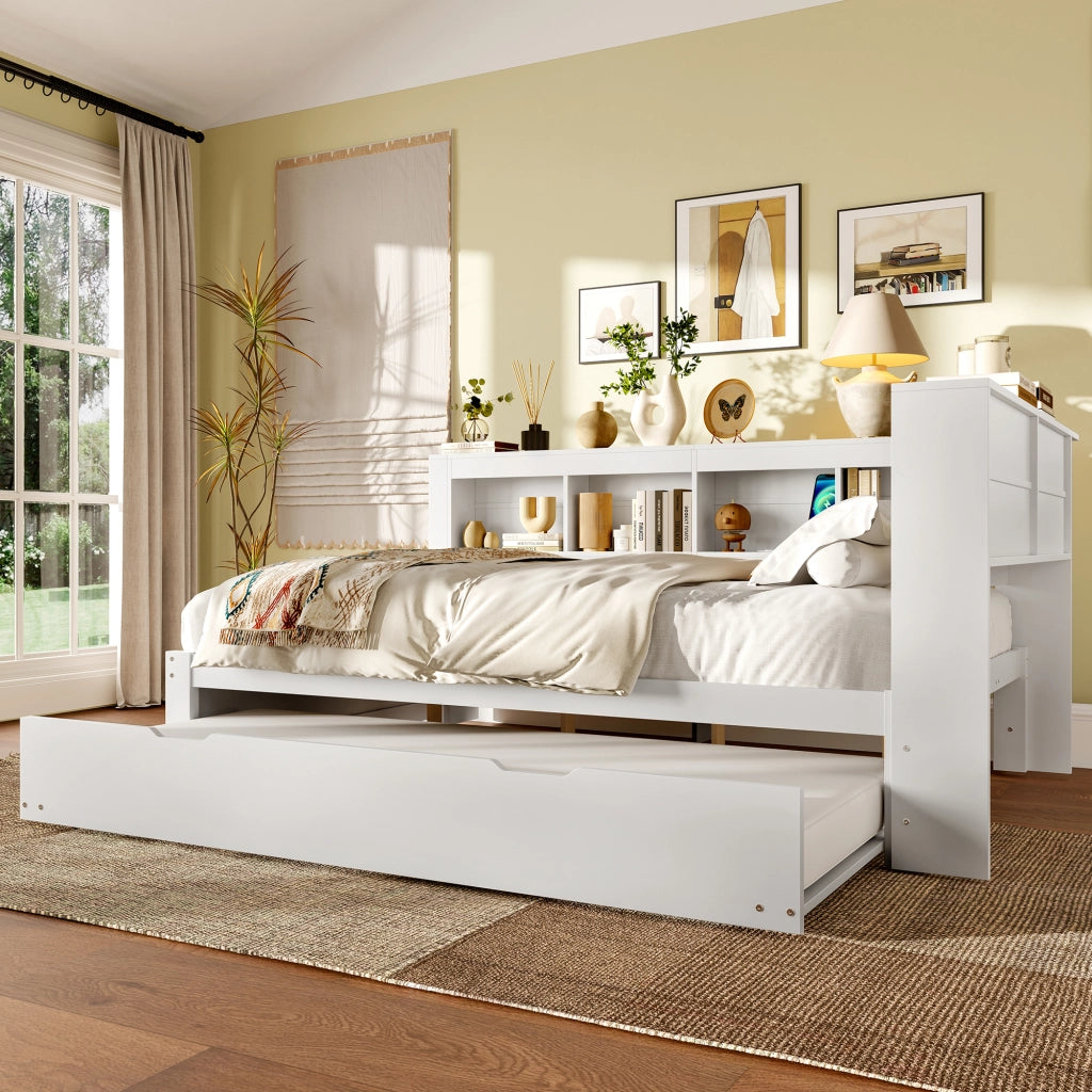 Letto divano con letto estraibile in MDF e pino 140x200 cm