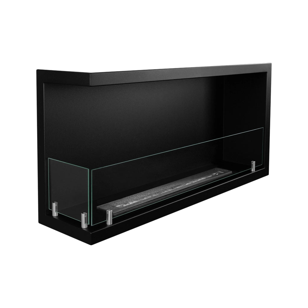 Caminetto Garzeno, Camino a Bioetanolo Capacità 1.5 lt, 90x22x45h cm Nero
