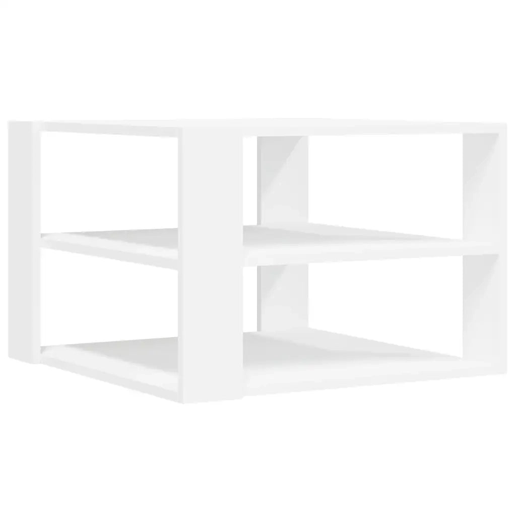 Tavolino da Salotto Bianco 58x58x40 cm in Legno Multistrato 834245