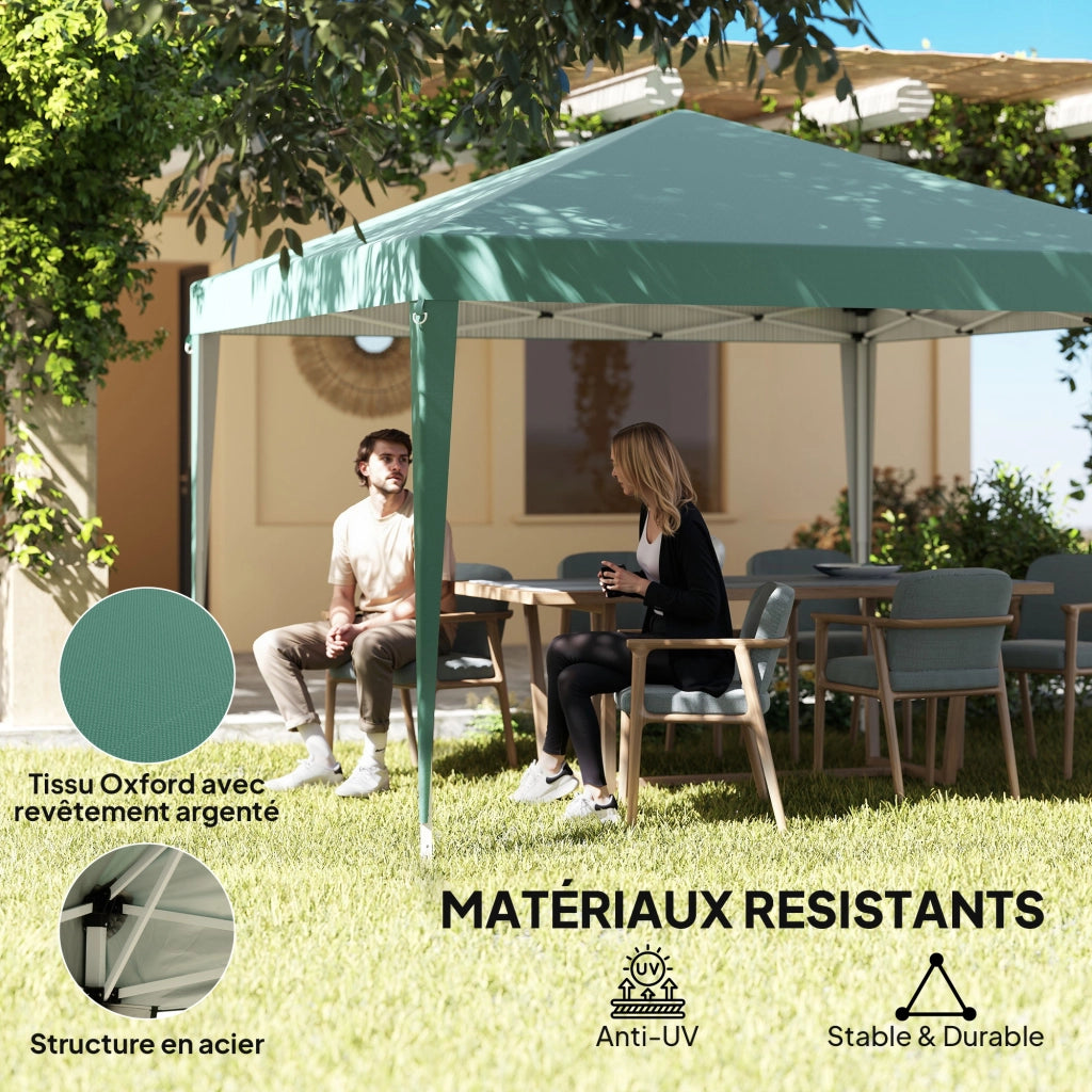 Tenda da giardino pieghevole 3x3m ¨C zephmum ¨C verde antracite acciaio Oxford