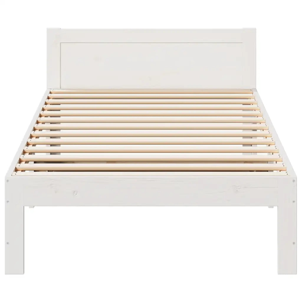 Giroletto senza Materasso Bianco 90x200 cm Legno Massello Pino