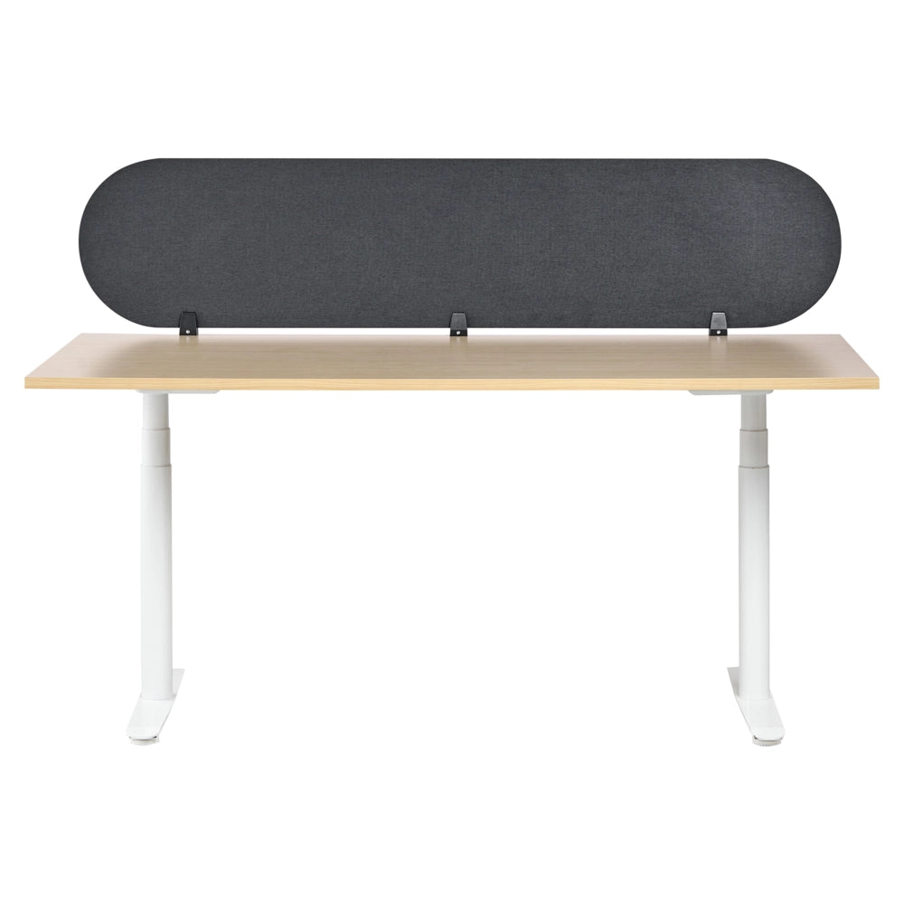 Pannello divisorio grigio scuro in tessuto PET Board 180 x 40 cm Schermo acustico Morsetti di montaggio modulari Casa Ufficio